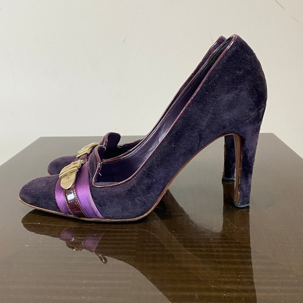 Gucci Purple Velvet Pumps Heels Women's 7.5B - Picture 5 of 11